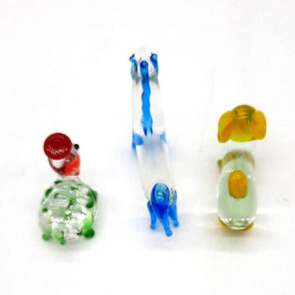 Vintage Lot Of 3 Miniature Art Glass Animals (Horse Rabbit & Turtle) - Picture 6 of 9